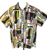 Hawaiian Multicoloured Beer Aloha Shirt Made in Hawaii Men's X-Large