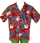 Hawaiian Red Aloha Shirt Made in Hawaii Men's Medium