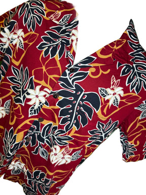 Hawaiian Red Aloha Shirt Made in Hawaii Men's Medium