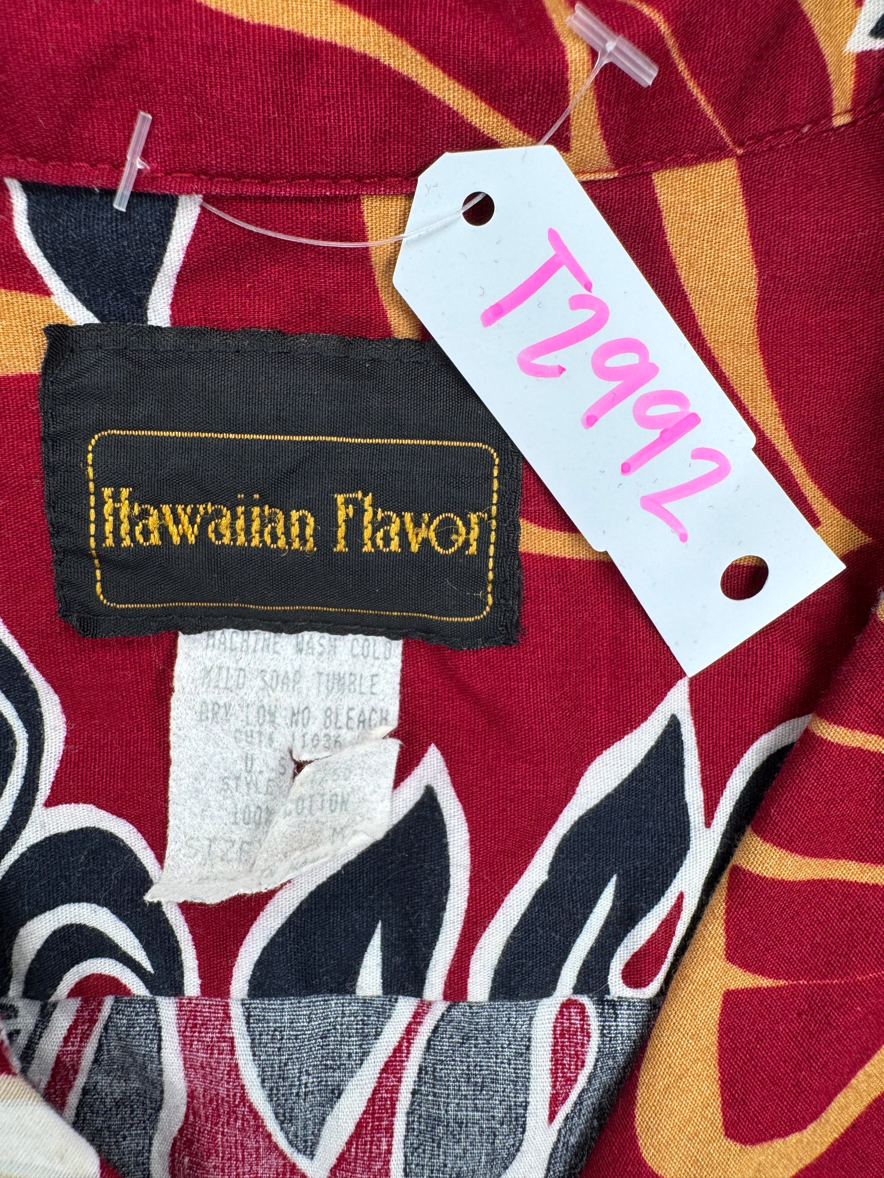 Hawaiian Red Aloha Shirt Made in Hawaii Men's Medium