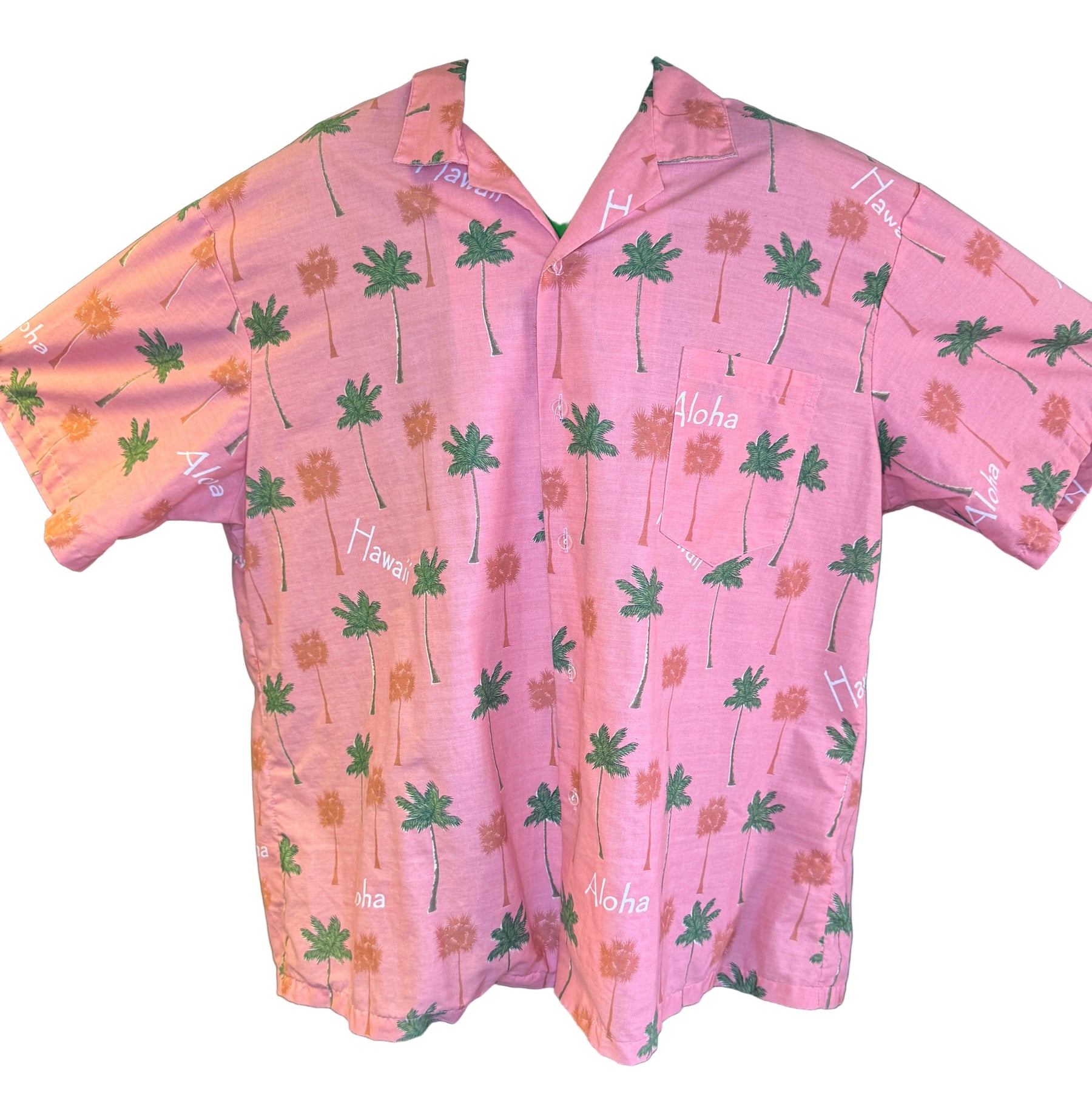 Hawaiian Pink Aloha Shirt Made in Hawaii Men's 3X-Large