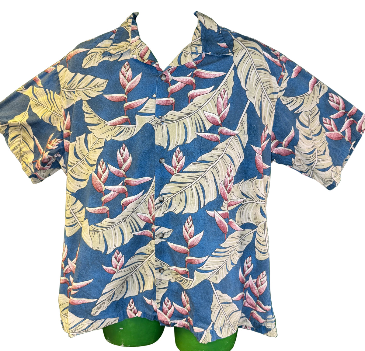 Hawaiian Blue Aloha Shirt Made in Hawaii Men's 2X-Large