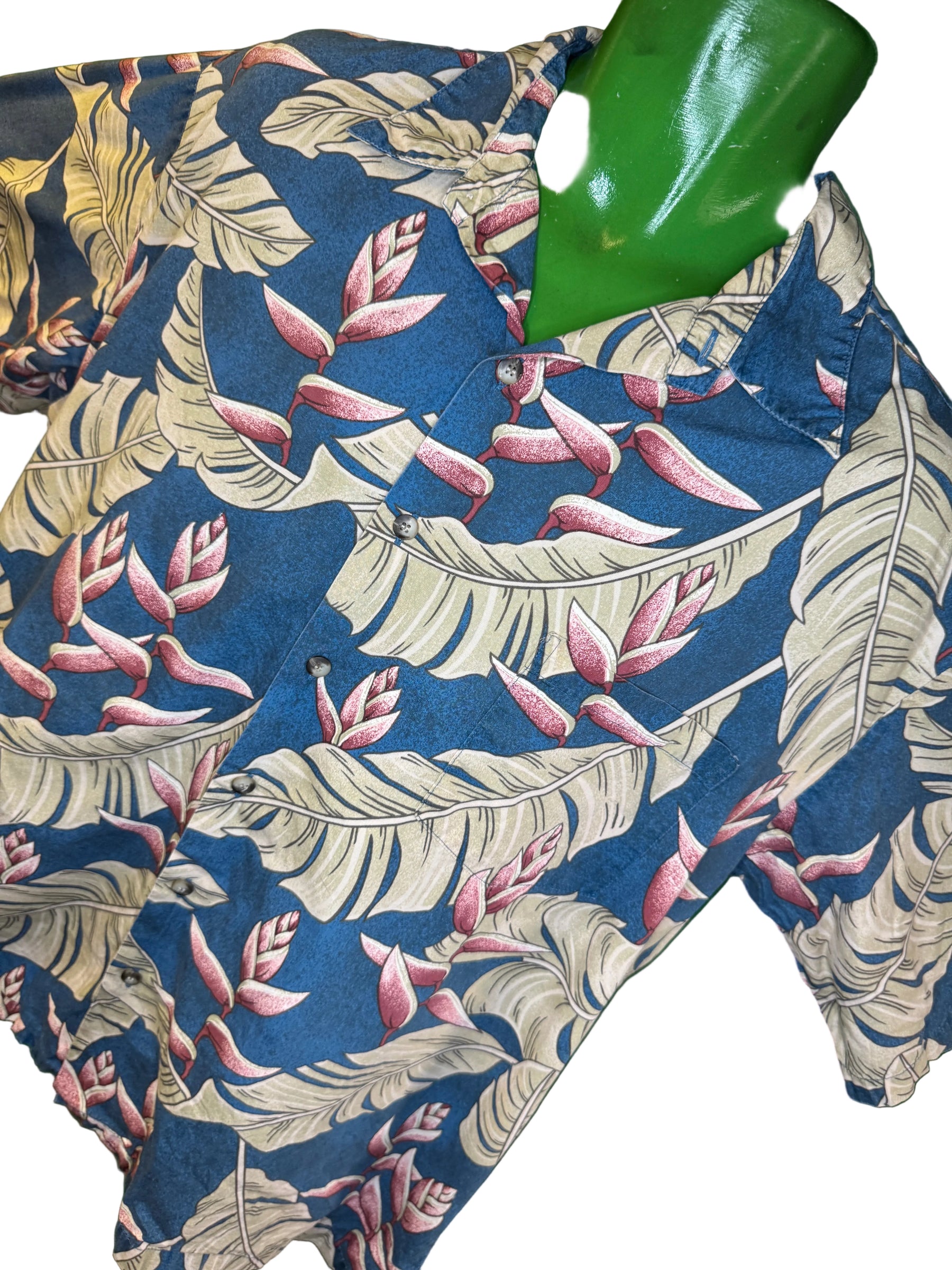 Hawaiian Blue Aloha Shirt Made in Hawaii Men's 2X-Large