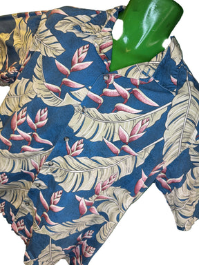 Hawaiian Blue Aloha Shirt Made in Hawaii Men's 2X-Large