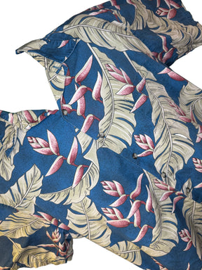 Hawaiian Blue Aloha Shirt Made in Hawaii Men's 2X-Large