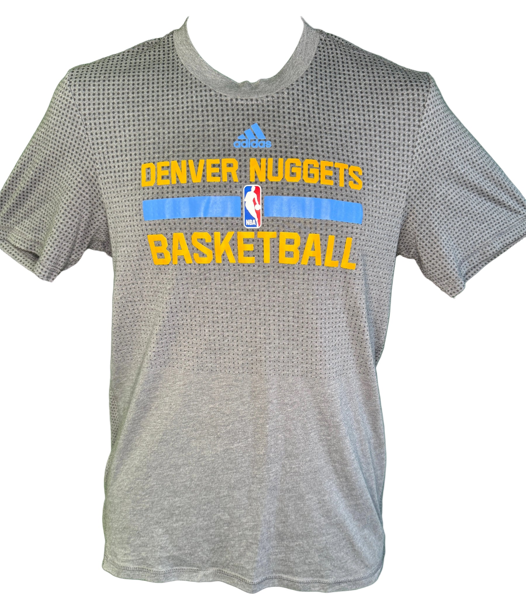 NBA Denver Nuggets Climacool Adidas Grey Dots T-Shirt Men's Small
