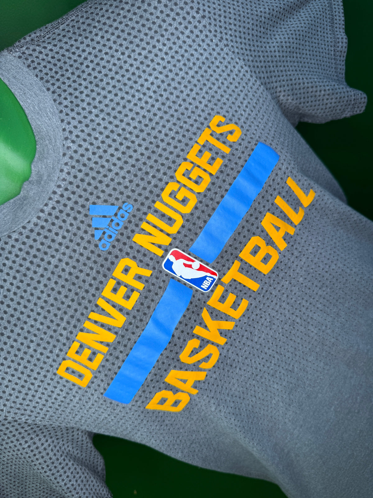 NBA Denver Nuggets Climacool Adidas Grey Dots T-Shirt Men's Small