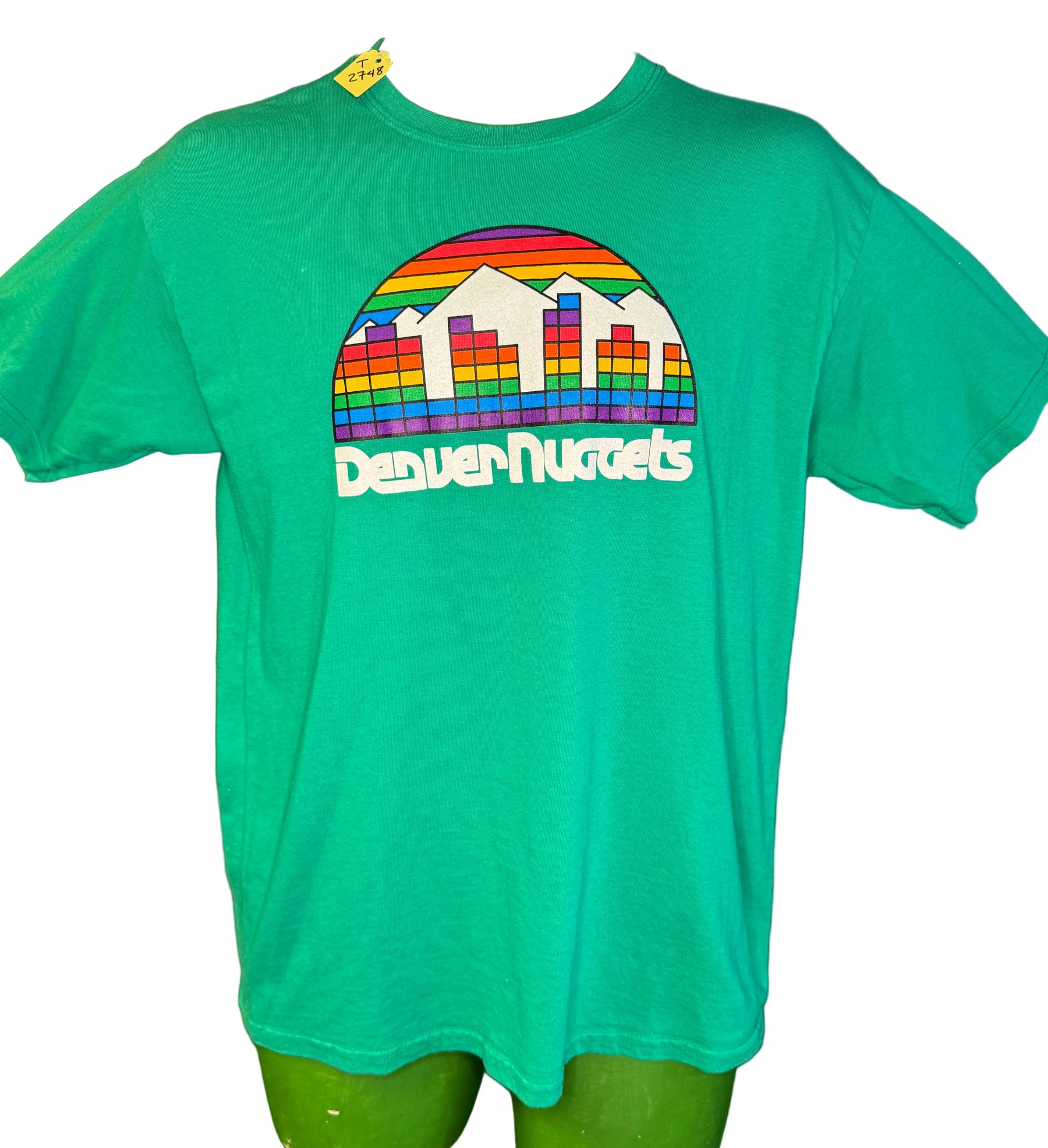 NBA Denver Nuggets Retro Throwback Old Logo Green T-Shirt Youth X-Large 18-20