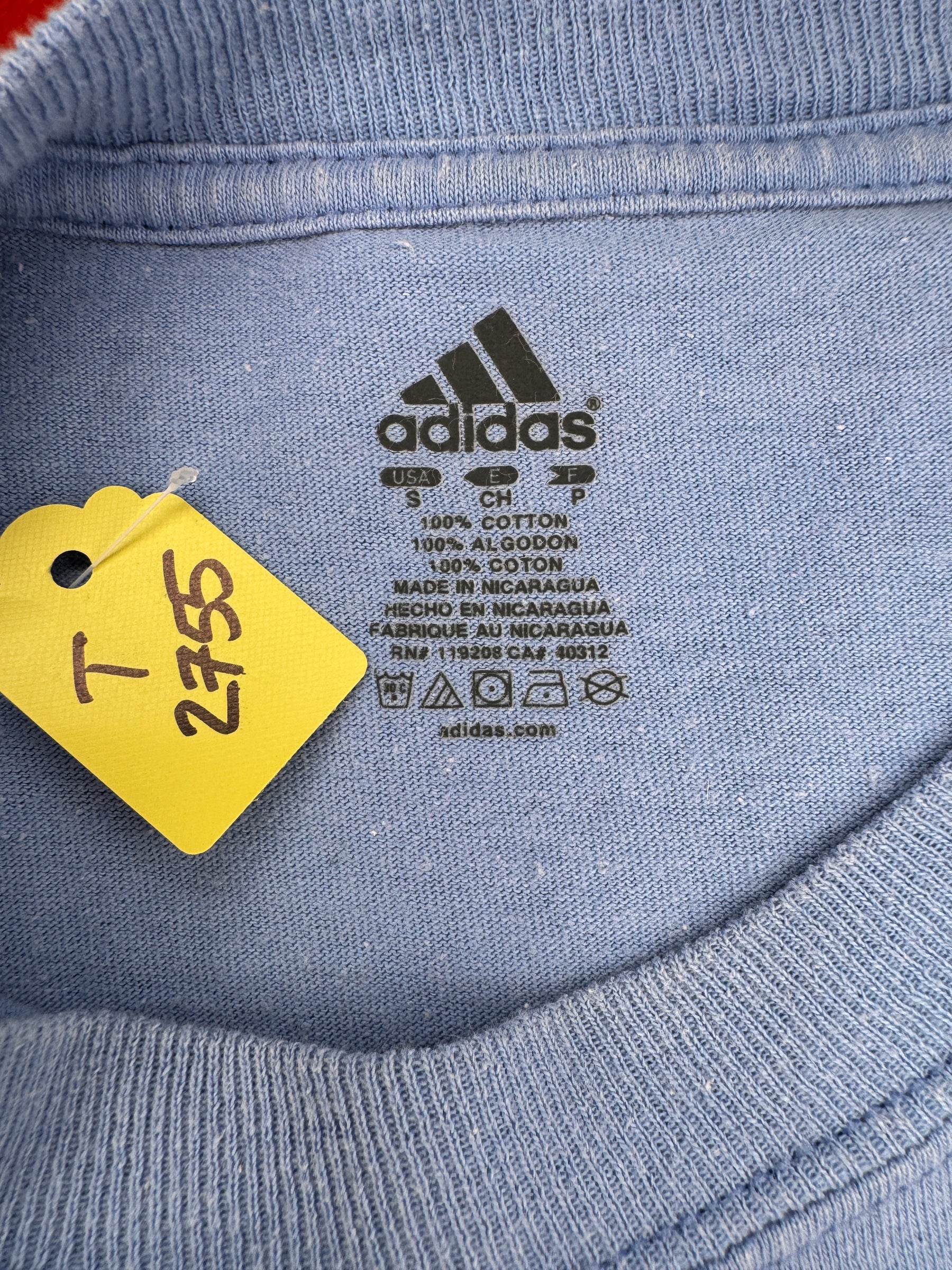 NBA Denver Nuggets Adidas 100% Cotton Light Blue L/S T-Shirt Men's Small