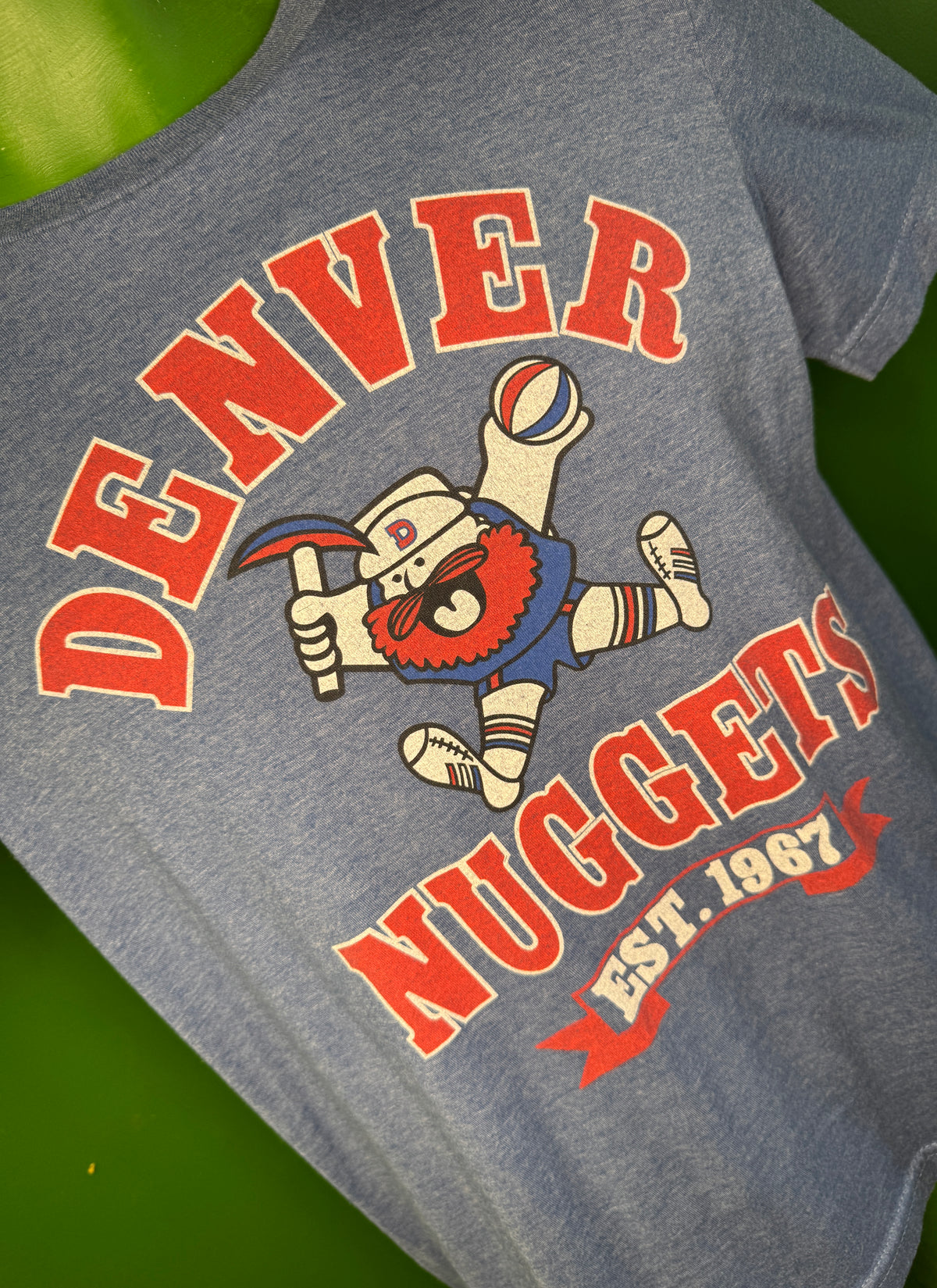 NBA Denver Nuggets Throwback Retro Heathered Blue T-Shirt Youth X-Large 14-16