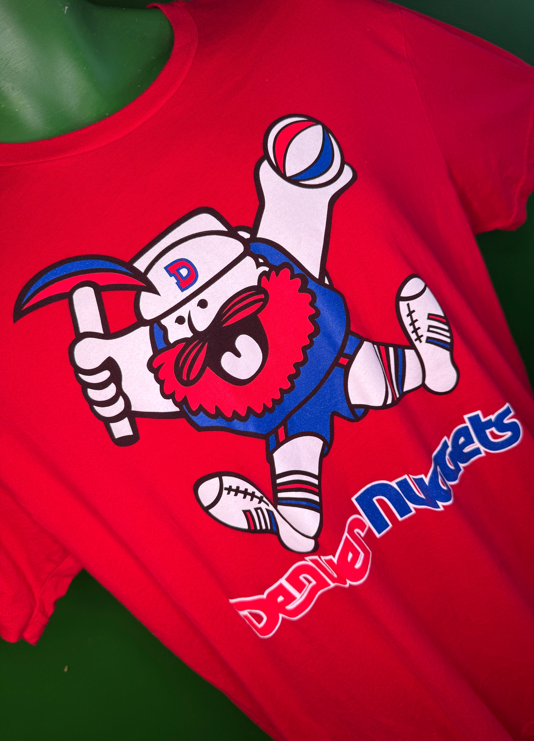 NBA Denver Nuggets Retro Throwback Old Logo Red T-Shirt Men's Large