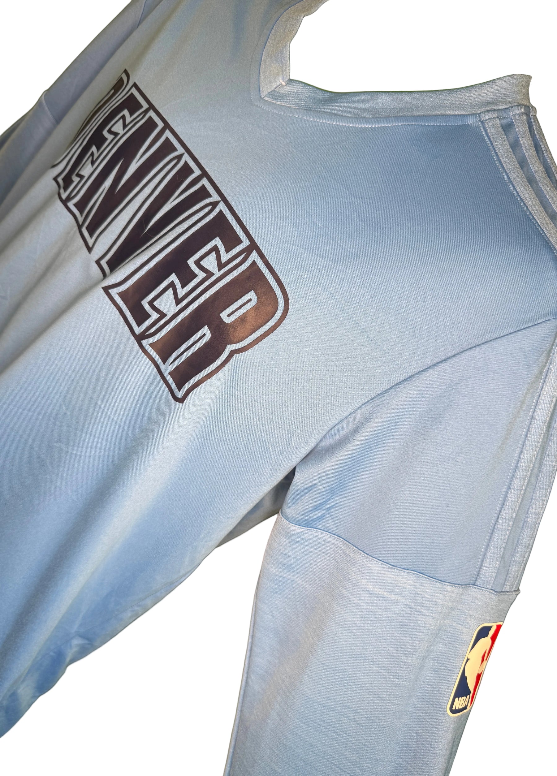 NBA Denver Nuggets Adidas L/S Light Blue T-Shirt Men's Small