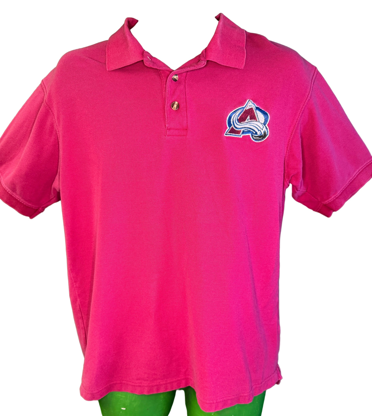 NHL Colorado Avalanche Burgundy 100% Cotton Polo T-Shirt Men's Large