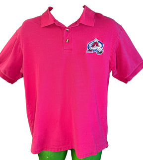 NHL Colorado Avalanche Burgundy 100% Cotton Polo T-Shirt Men's Large