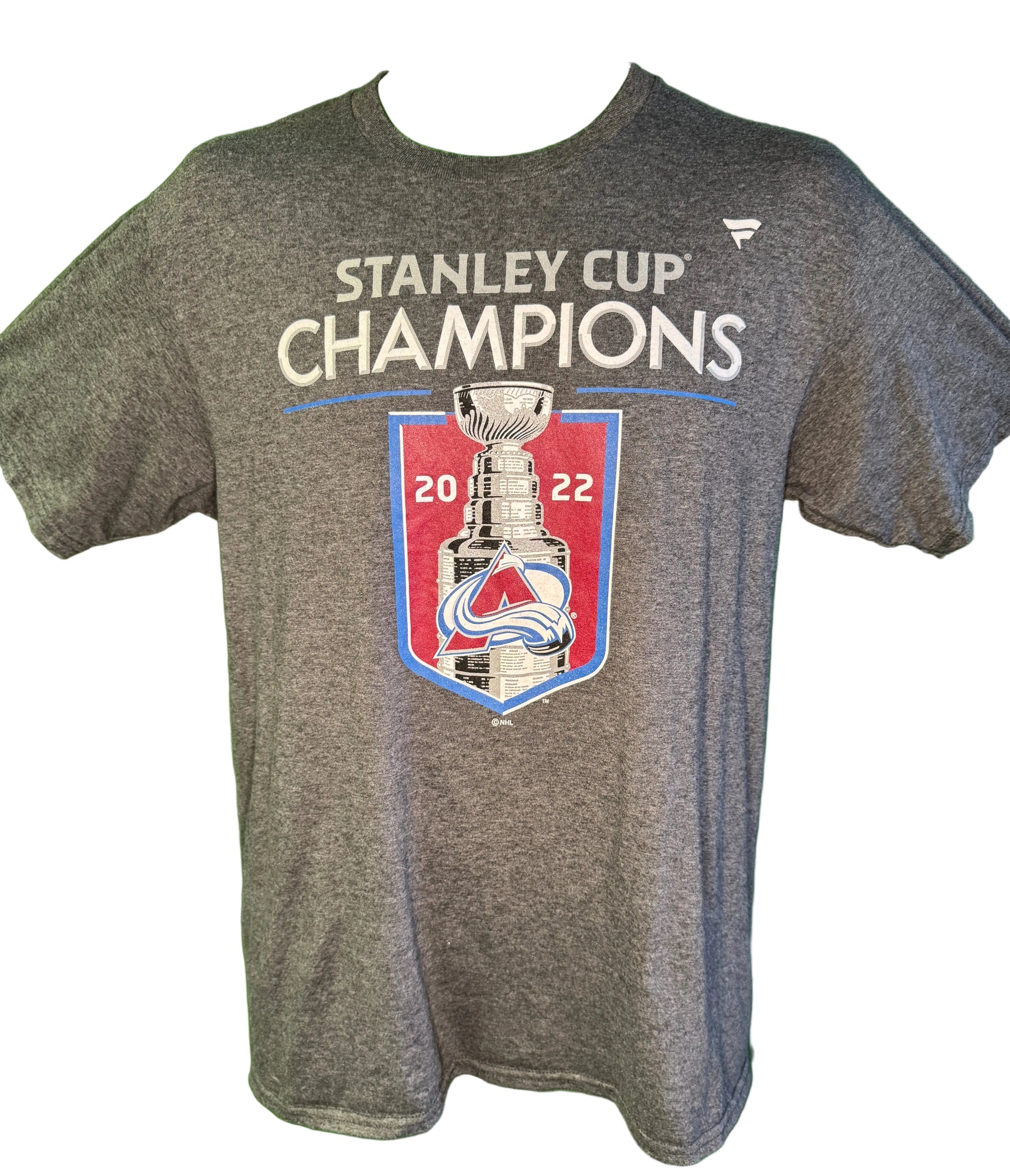 NHL Colorado Avalanche Grey 2022 Stanley Cup Champions T-Shirt Men's Medium