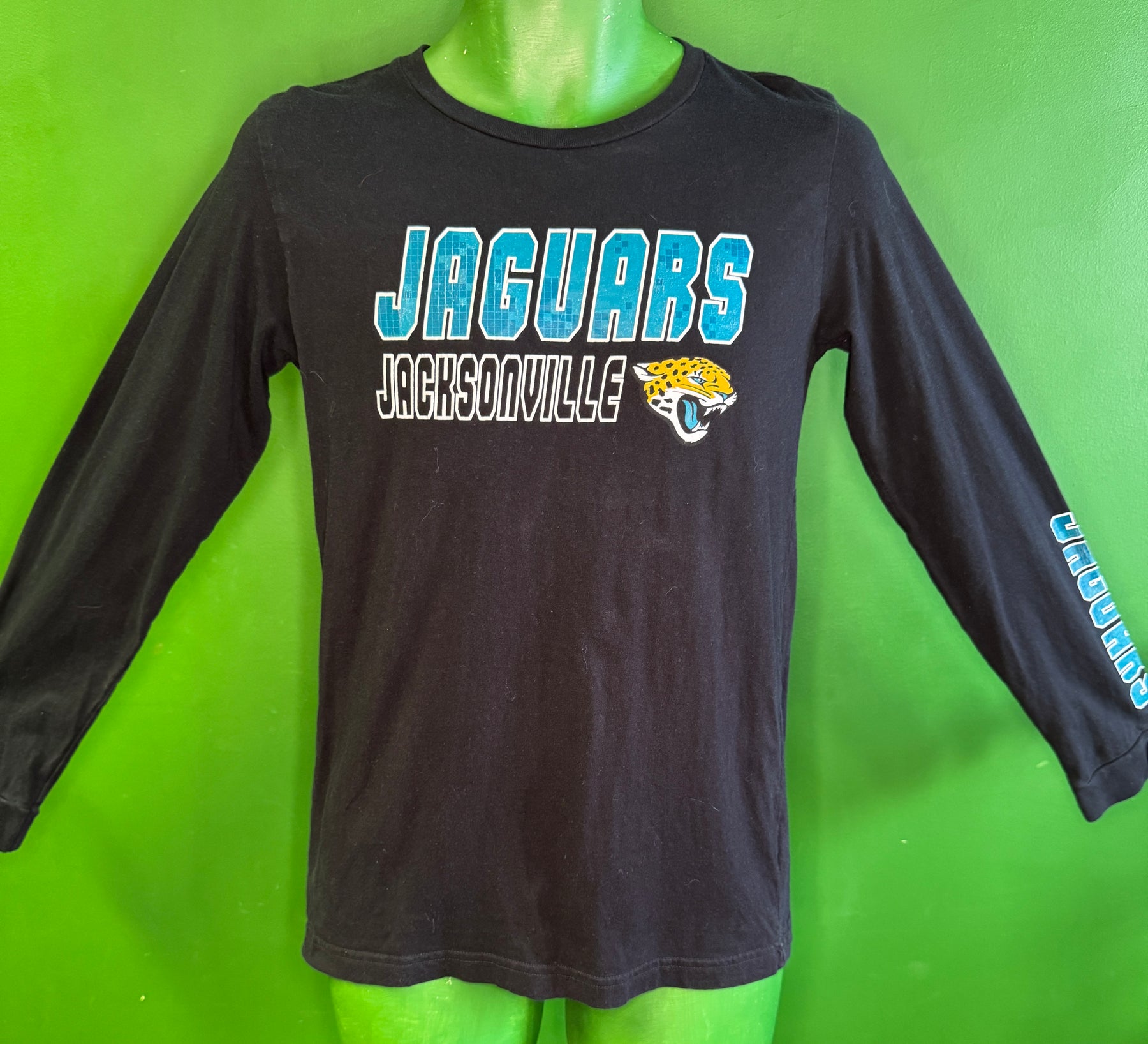 NFL Jacksonville Jaguars Black 100% Cotton L/S T-Shirt Youth Large 14-16