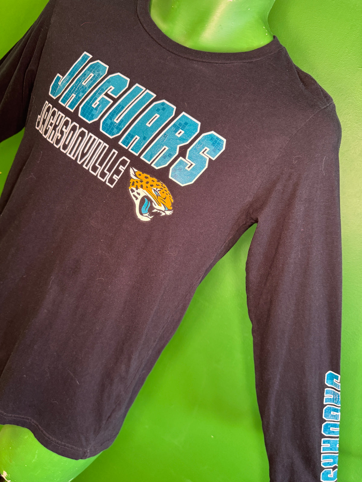 NFL Jacksonville Jaguars Black 100% Cotton L/S T-Shirt Youth Large 14-16