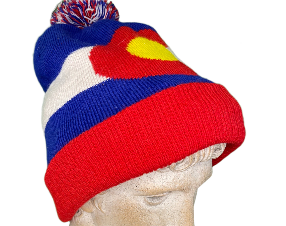 Colorado State Flag Woolly Bobble Hat Beanie OSFA