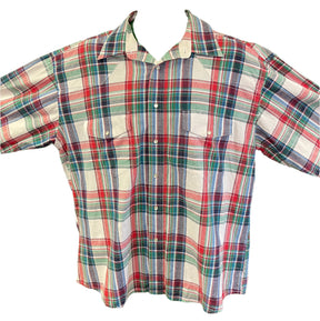 Wrangler Western Plaid L/S Shirt Green/Blue/Red Plaid 100% Cotton Men's 2X-Large