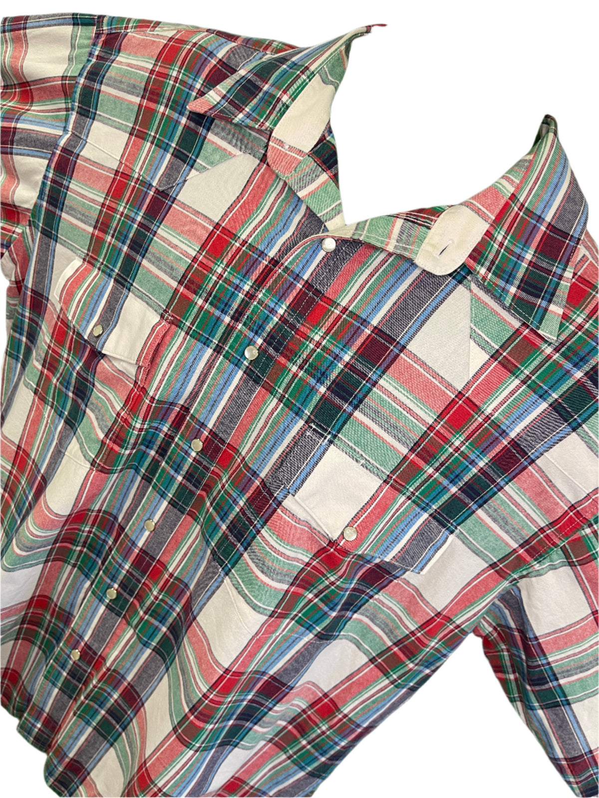 Wrangler Western Plaid L/S Shirt Green/Blue/Red Plaid 100% Cotton Men's 2X-Large
