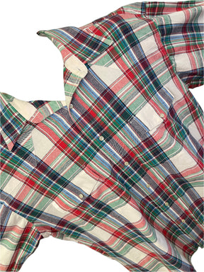 Wrangler Western Plaid L/S Shirt Green/Blue/Red Plaid 100% Cotton Men's 2X-Large