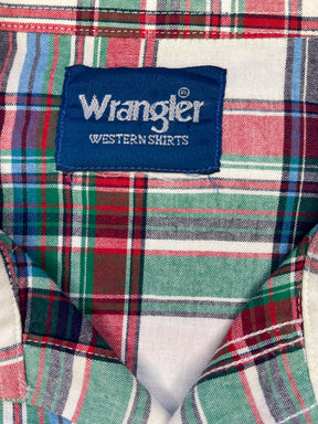 Wrangler Western Plaid L/S Shirt Green/Blue/Red Plaid 100% Cotton Men's 2X-Large