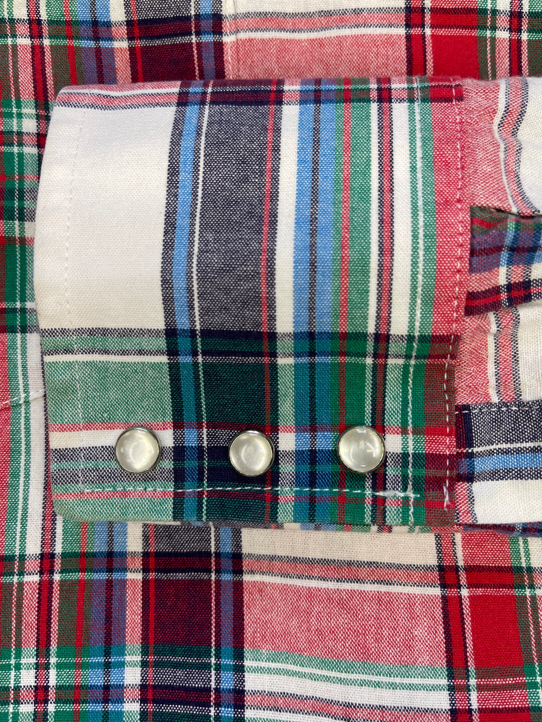 Wrangler Western Plaid L/S Shirt Green/Blue/Red Plaid 100% Cotton Men's 2X-Large
