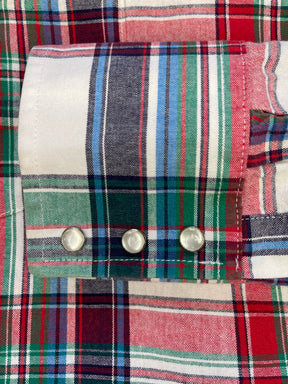 Wrangler Western Plaid L/S Shirt Green/Blue/Red Plaid 100% Cotton Men's 2X-Large
