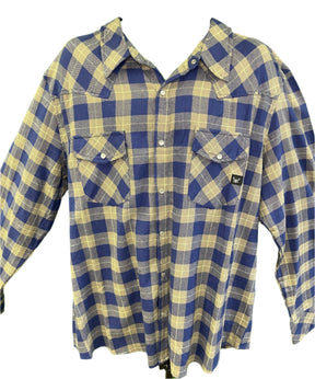 Blake Shelton Ltd Ed Green/Blue Plaid L/S Flannel Shirt Men's 3X-Large
