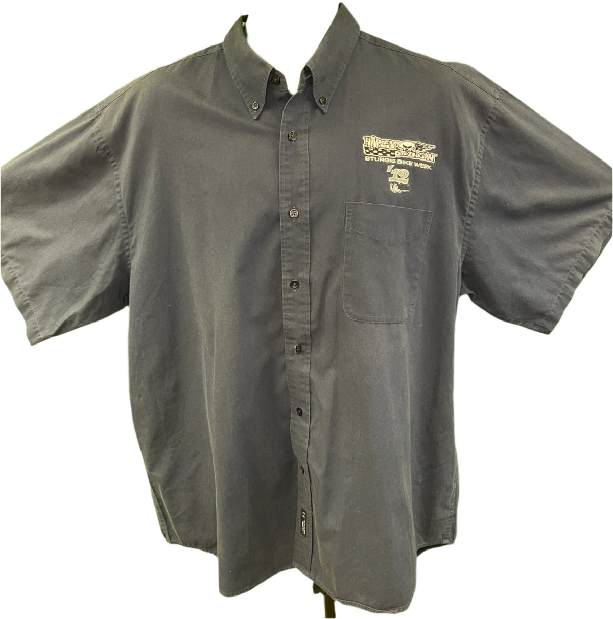 Harley Davidson Brushed Cotton Button-Up S/S Shirt Sturgis '12 Men's 2X-Large