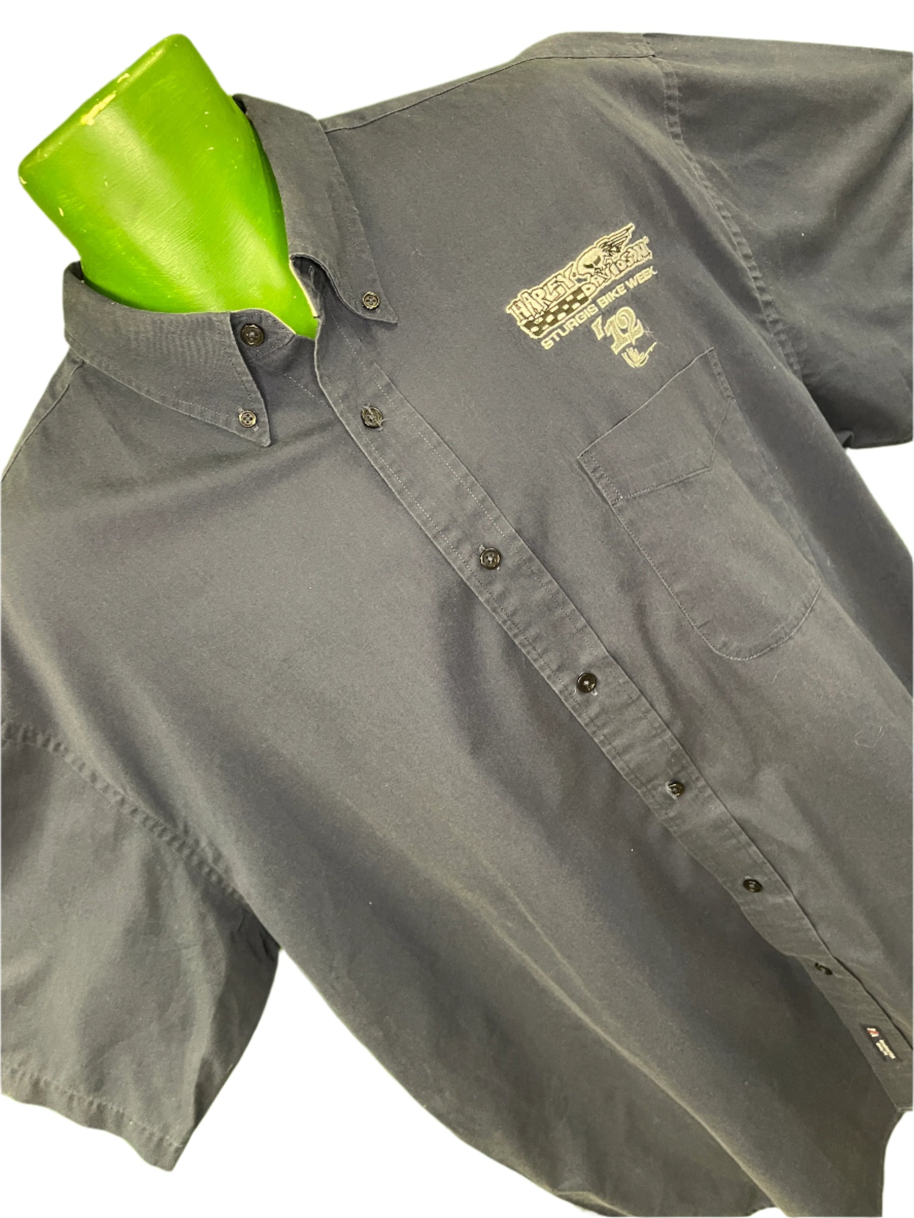 Harley Davidson Brushed Cotton Button-Up S/S Shirt Sturgis '12 Men's 2X-Large