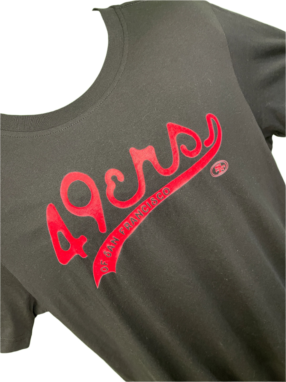 NFL San Francisco 49ers Black Cursive Wordmark T-Shirt Men's Large NWT