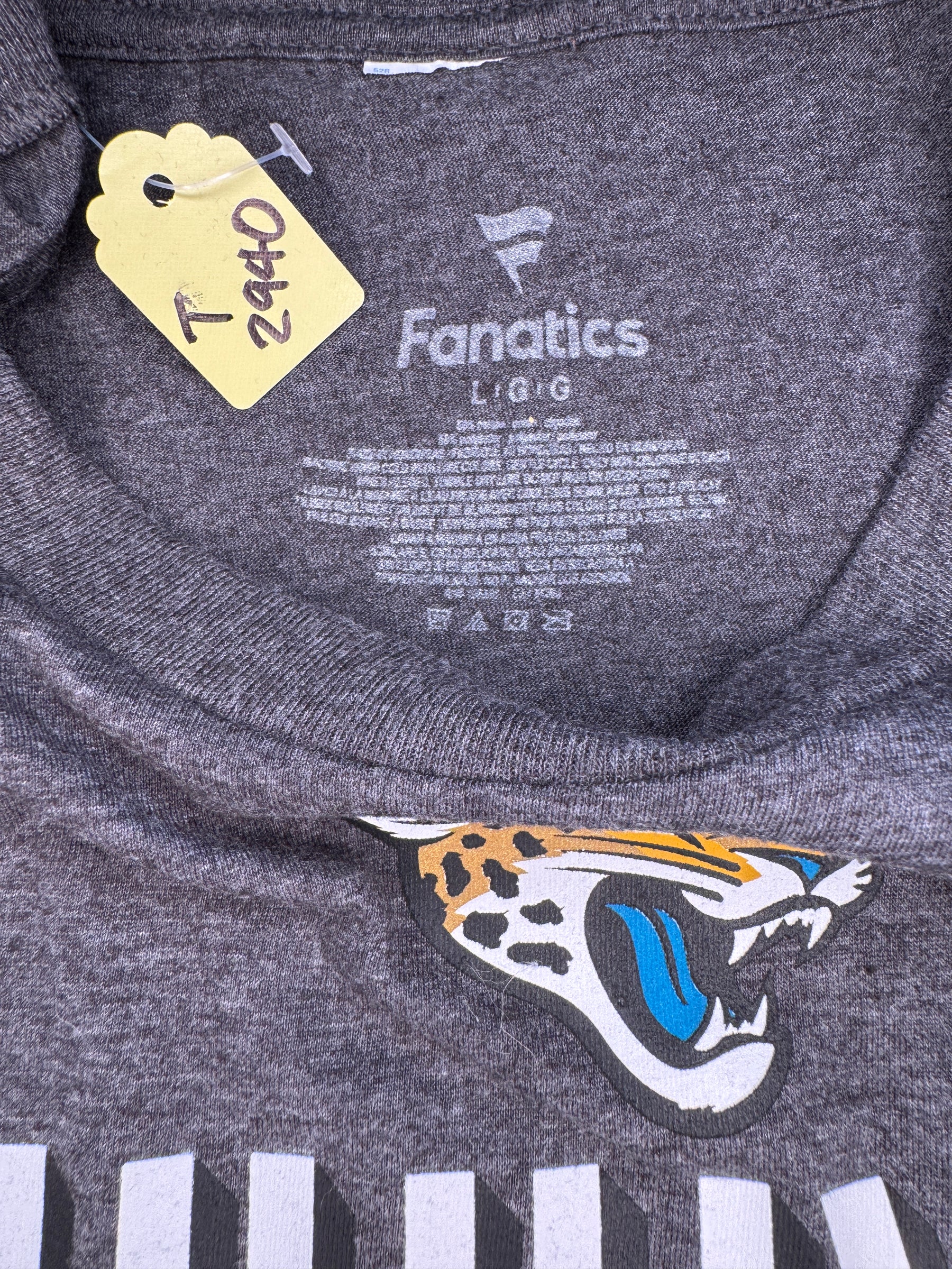 NFL Jacksonville Jaguars Fanatics Heathered Grey T-Shirt Men's Large