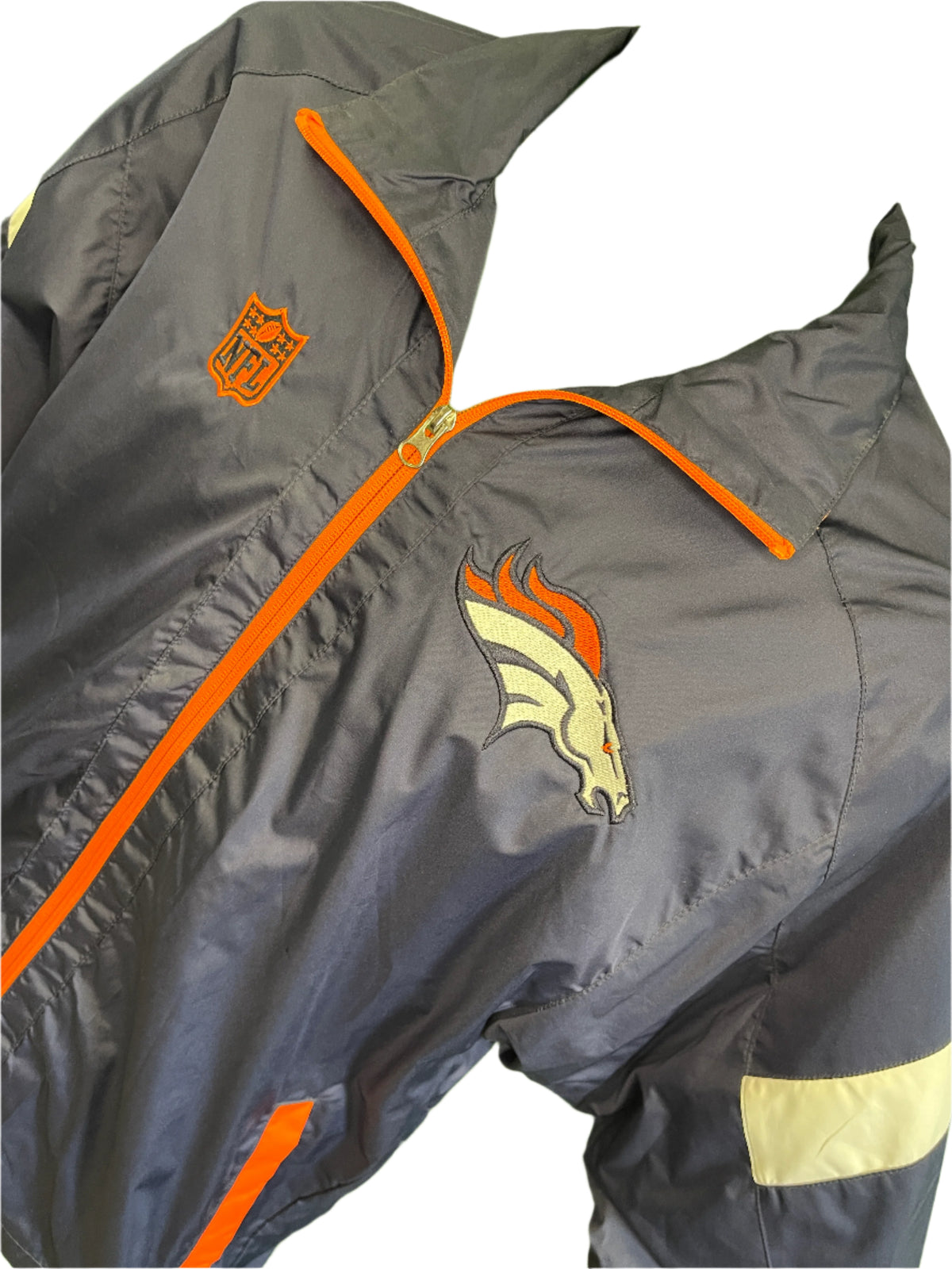 NFL Denver Broncos Full Zip Light Jacket Windbreaker Youth Large 14-16