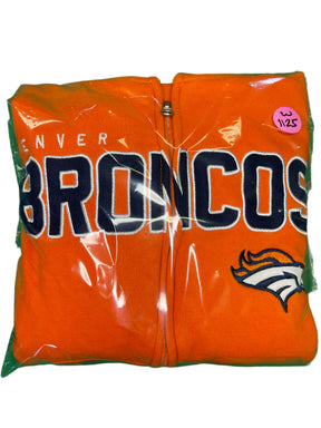 NFL Denver Broncos Full Zip Hoodie Jacket Orange Stitched Youth Medium 10-12