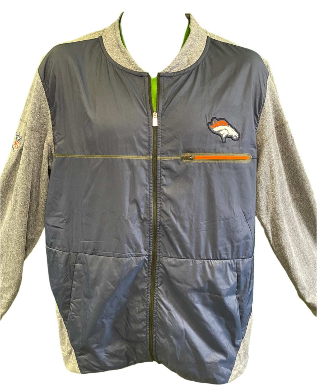 NFL Denver Broncos Full Zip Light Jacket Windbreaker Men's Large