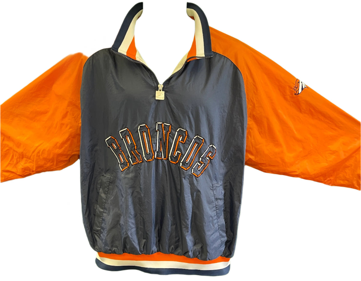 NFL Denver Broncos Vintage Chalk Line 1/4 Zip Pullover Windbreaker Men's Large