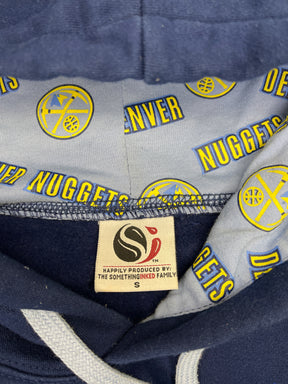 NBA Denver Nuggets Dark Blue Pullover Hoodie Sweatshirt Stitched Men's Small