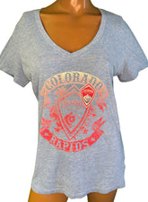 MLS Colorado Rapids V-Neck Heathered T-Shirt Women's Medium