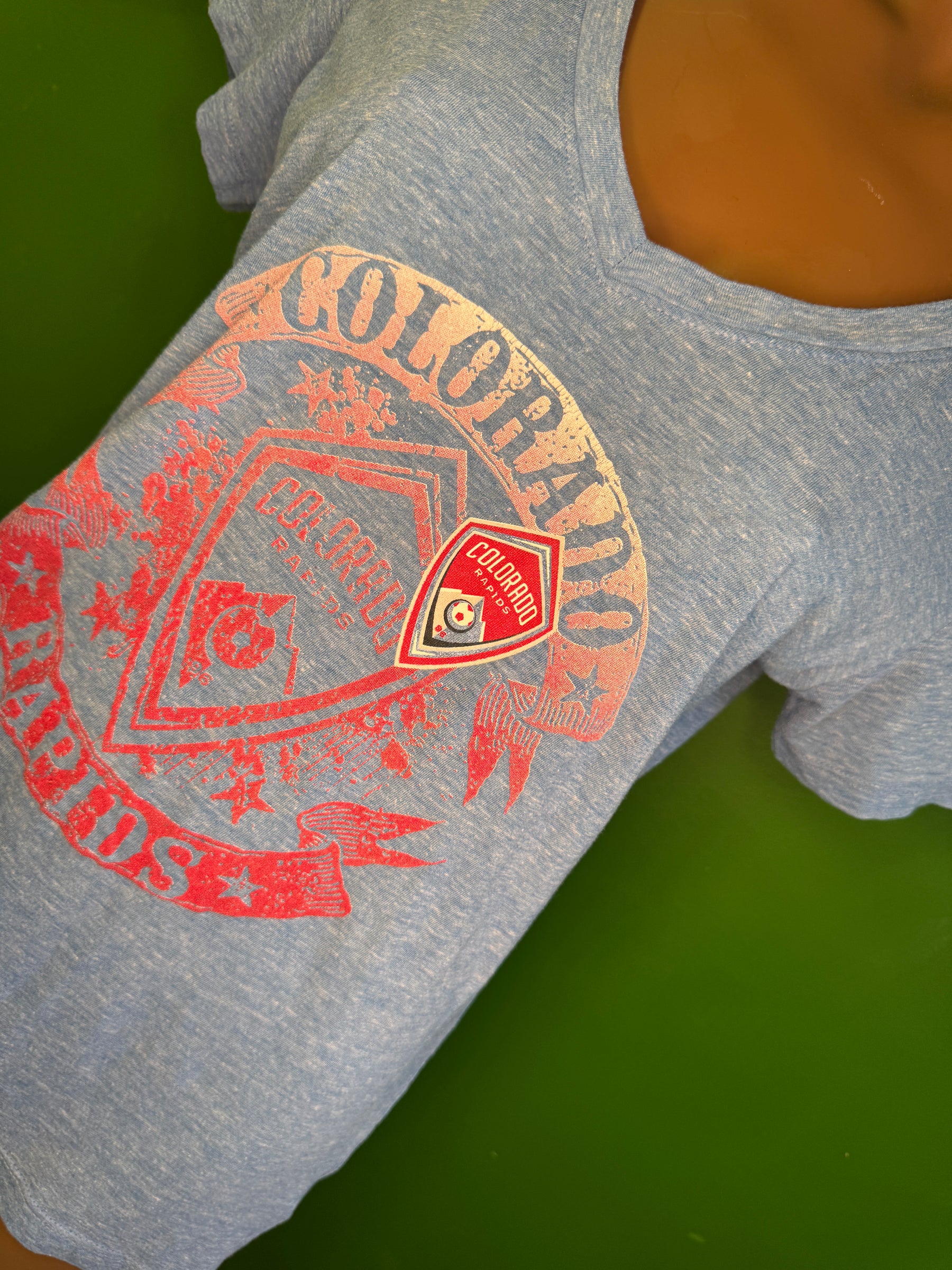 MLS Colorado Rapids V-Neck Heathered T-Shirt Women's Medium