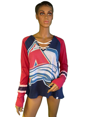 NHL Colorado Avalanche Colour Blocked Long Sleeve Shirt Women's X-Large