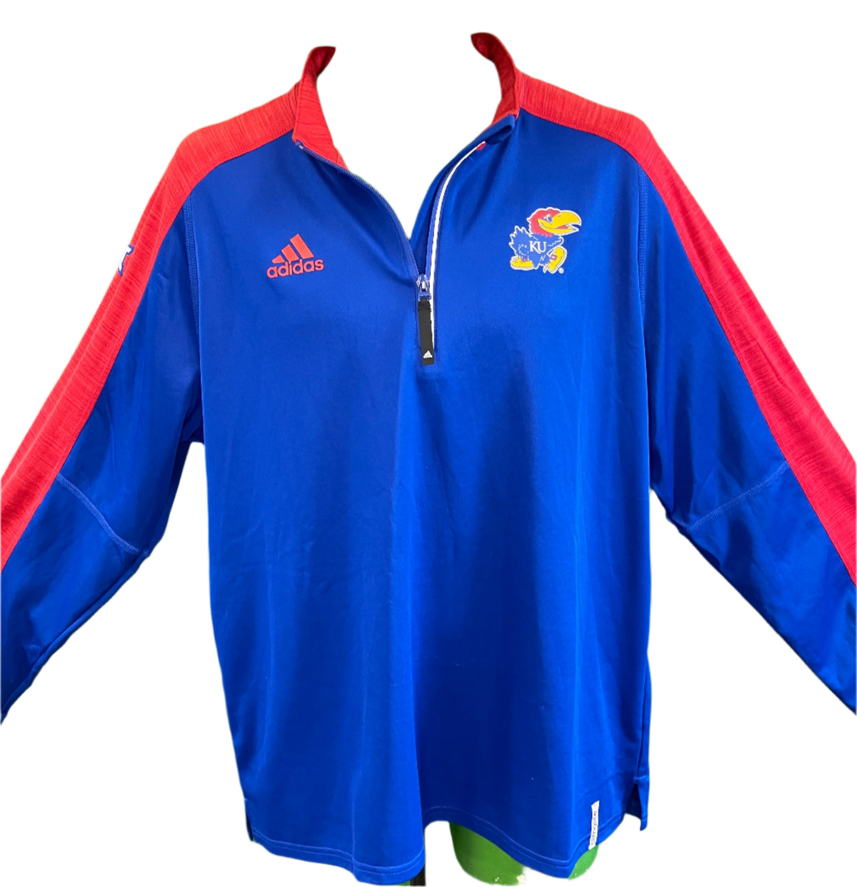 NCAA Kansas Jayhawks Adidas 1/4 Zip Pullover Top Men's Large