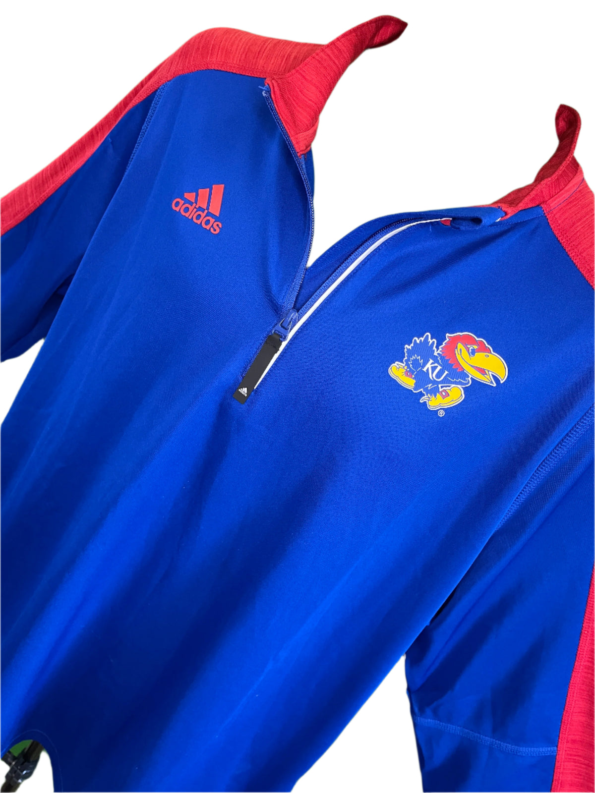 NCAA Kansas Jayhawks Adidas 1/4 Zip Pullover Top Men's Large