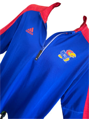 NCAA Kansas Jayhawks Adidas 1/4 Zip Pullover Top Men's Large