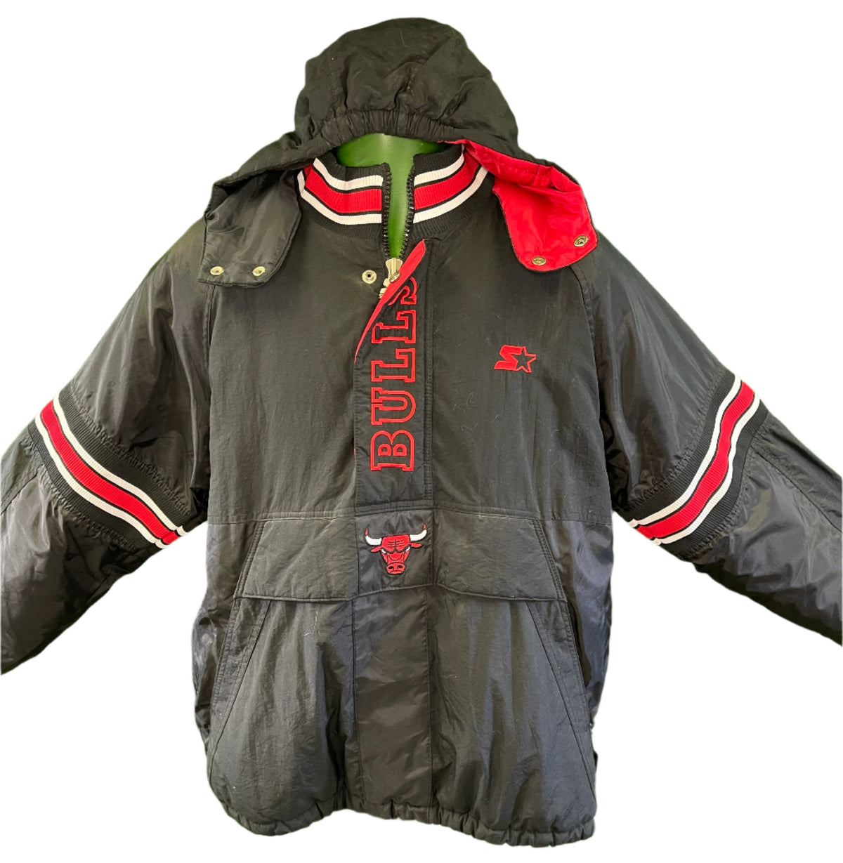 NBA Chicago Bulls Starter Vintage Puffer Pullover Jacket Coat Youth X-Large 18