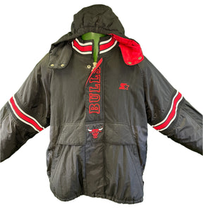NBA Chicago Bulls Starter Vintage Puffer Pullover Jacket Coat Youth X-Large 18