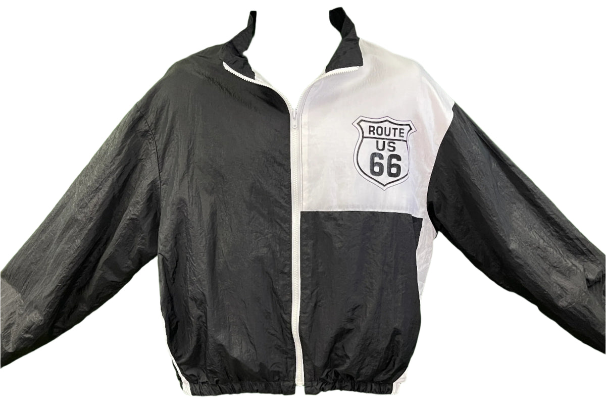 Route 66 Retro Vintage Colour Blocked B&W Shell Jacket Youth X-Large 18-20