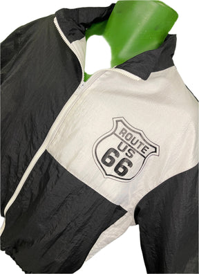 Route 66 Retro Vintage Colour Blocked B&W Shell Jacket Youth X-Large 18-20