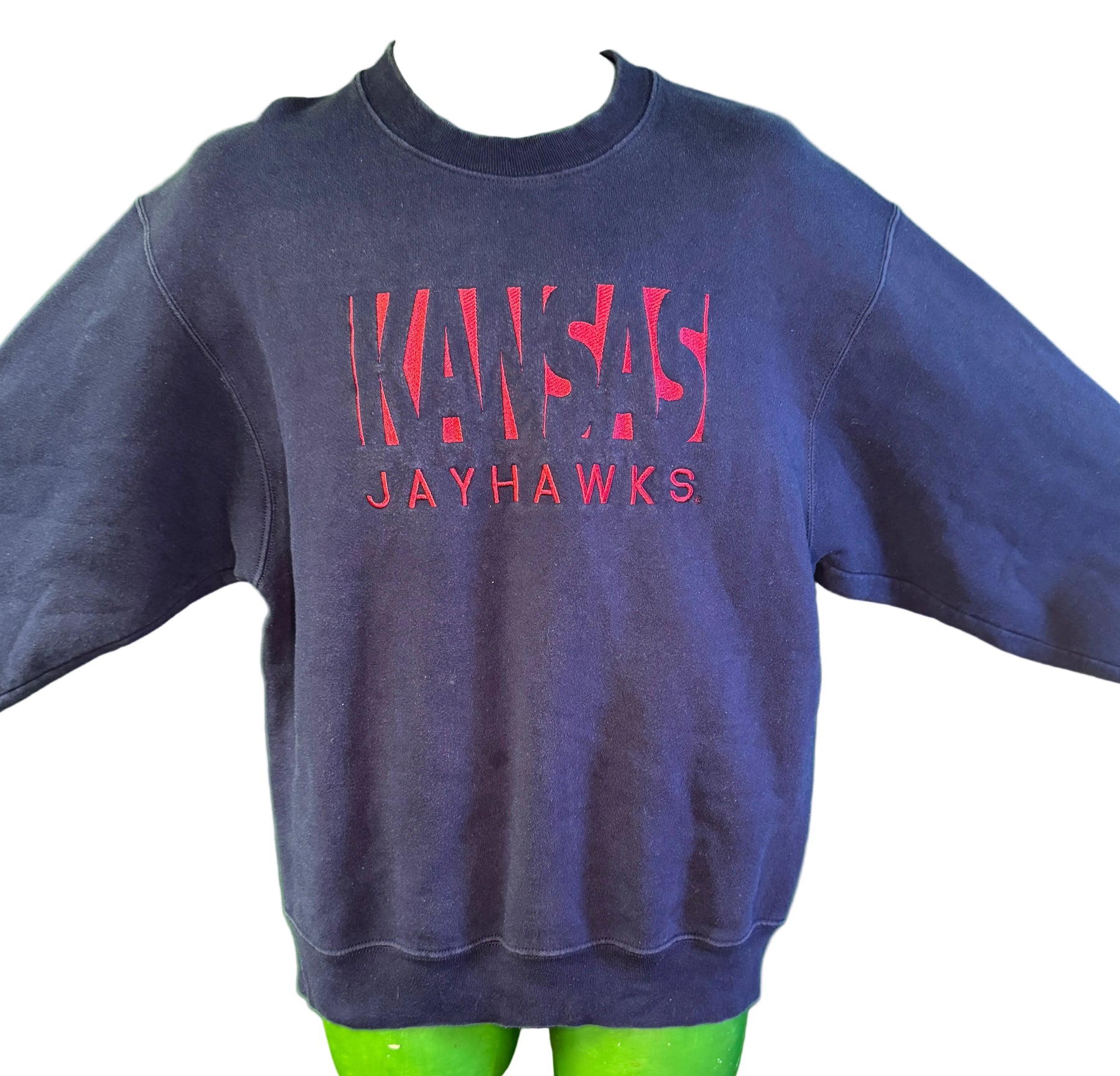 NCAA Kansas Jayhawks Stitched Pullover Sweatshirt Men's Large