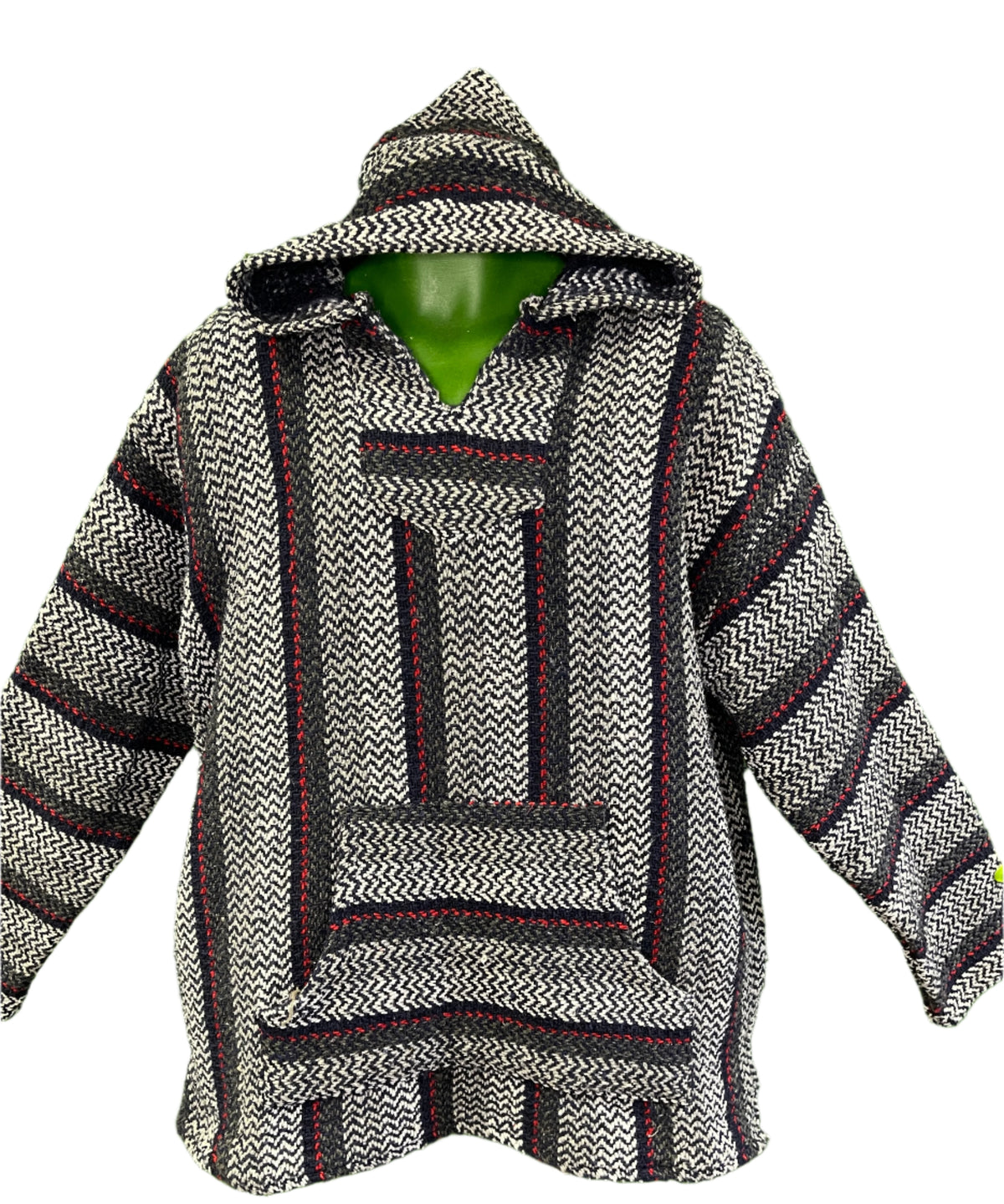 Blue/Grey Baja Hoodie Drug Rug Jerga Made in Mexico Men's X-Large